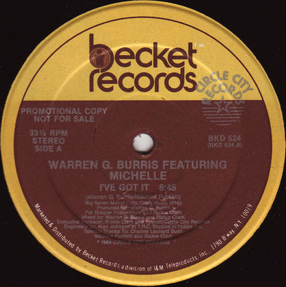 Warren G. Burris Featuring Michelle (18) : I've Got It (12", Single, Promo)