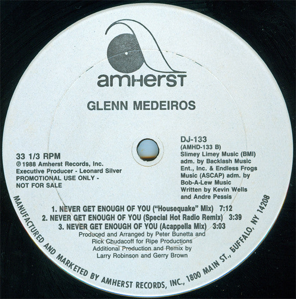 Glenn Medeiros : Never Get Enough Of You (12", Single, Promo)