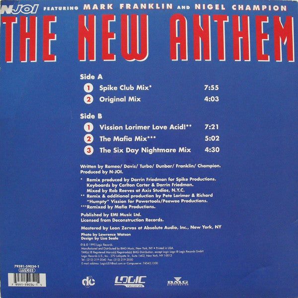 NJoi* Featuring Mark Franklin (2) And Nigel Champion : The New Anthem (12")