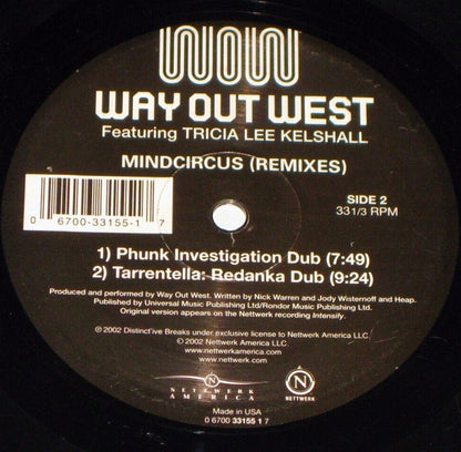 Way Out West Featuring Tricia Lee Kelshall : Mindcircus (Remixes) (12")