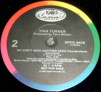 Tina Turner : We Don't Need Another Hero (Thunderdome) (12", Single, Promo)