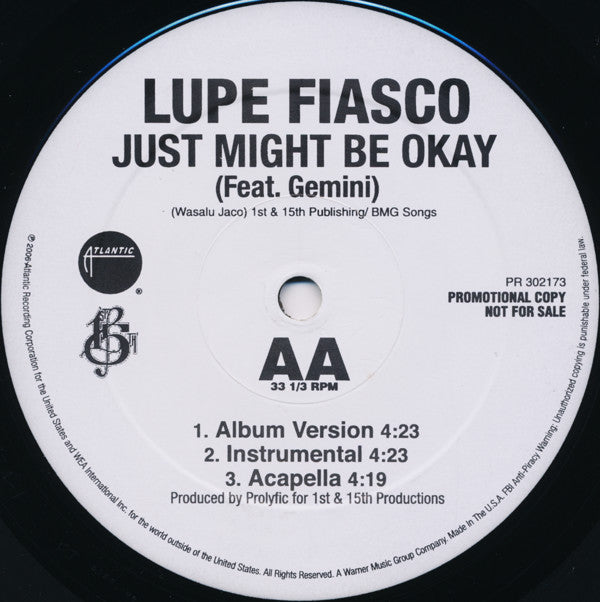 Lupe Fiasco : Kick Push / Just Might Be Okay (12", Promo)