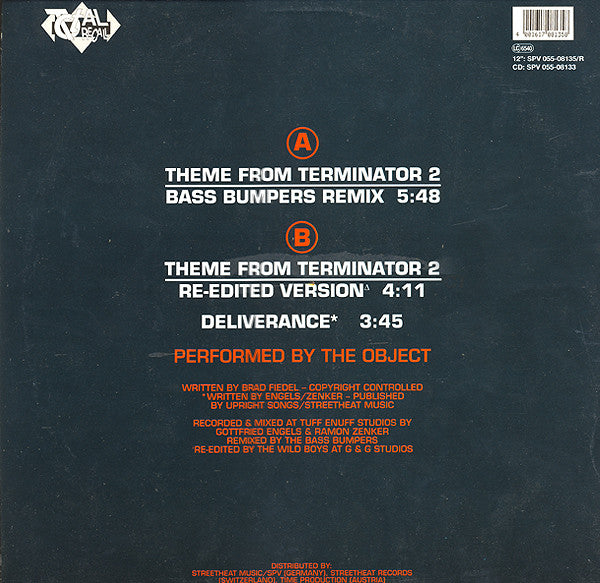The Object : Terminator 2 Dance Theme (The Remixes) (12")