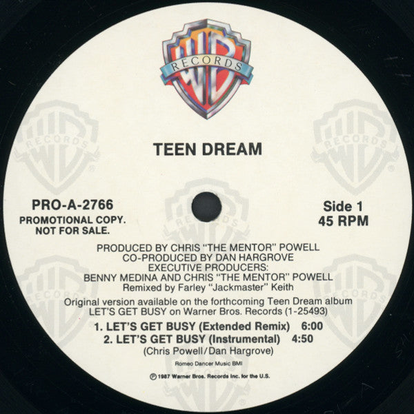 Teen Dream : Let's Get Busy (12", Promo)