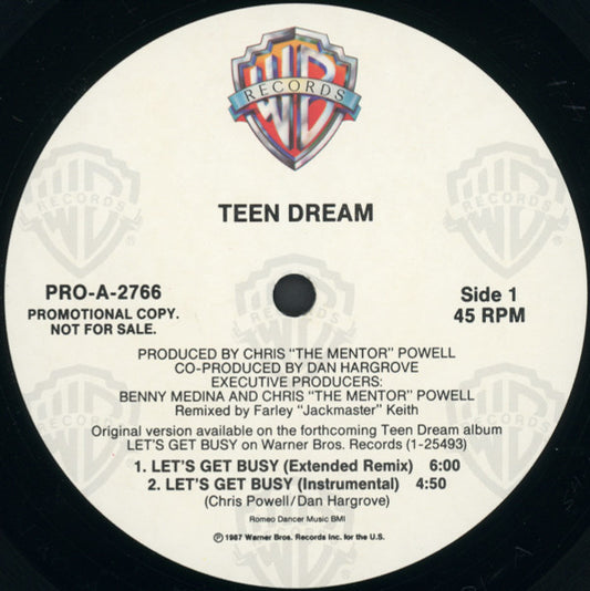 Teen Dream : Let's Get Busy (12", Promo)