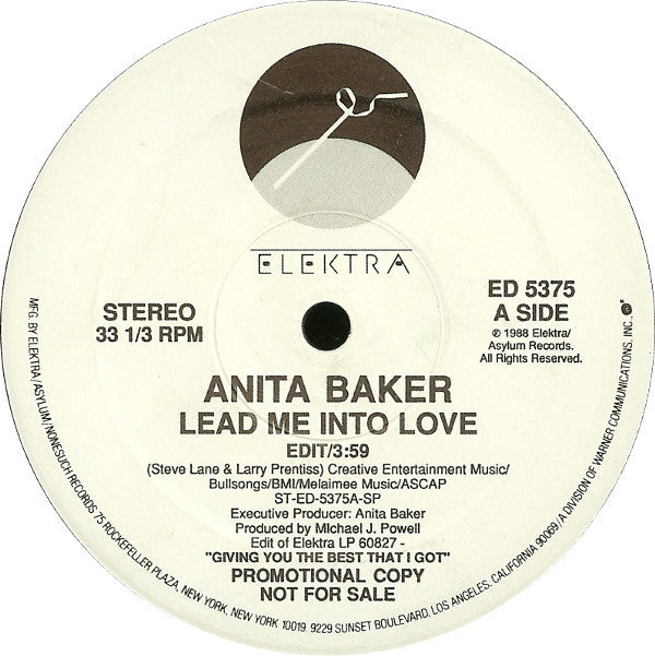 Anita Baker : Lead Me Into Love (12", Promo)