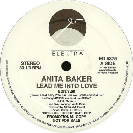 Anita Baker : Lead Me Into Love (12", Promo)
