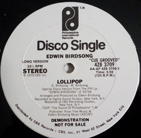 Edwin Birdsong : Lollipop (12", Single, Promo)