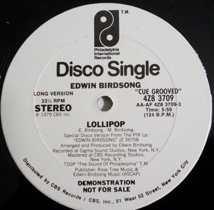 Edwin Birdsong : Lollipop (12", Single, Promo)
