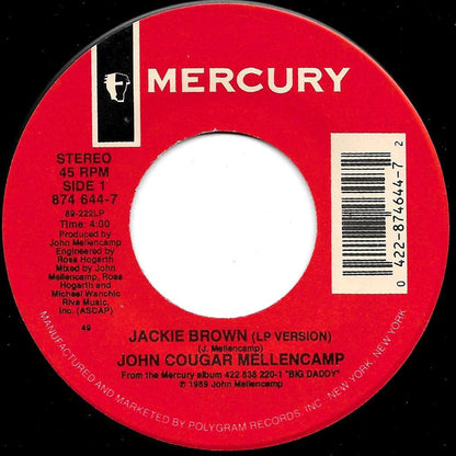 John Cougar Mellencamp : Jackie Brown (7", Single, Spe)