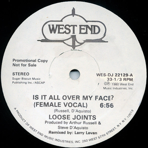 Loose Joints : Is It All Over My Face? (12", Promo)