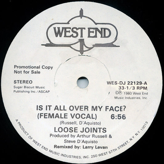 Loose Joints : Is It All Over My Face? (12", Promo)