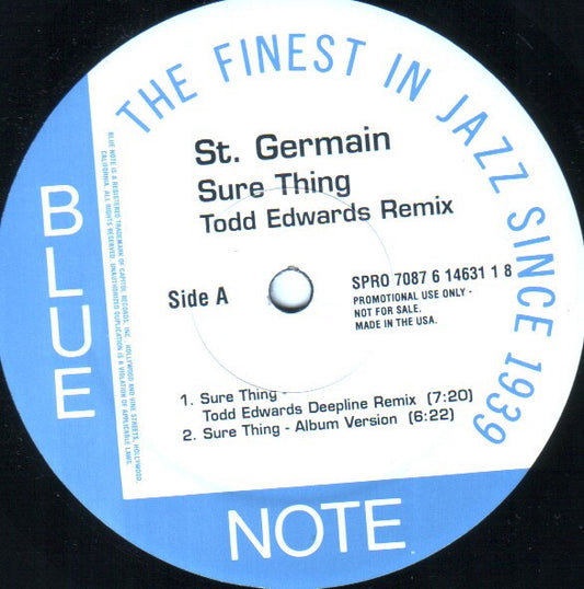 St. Germain* : Sure Thing (Todd Edwards Remix) (12", Promo)