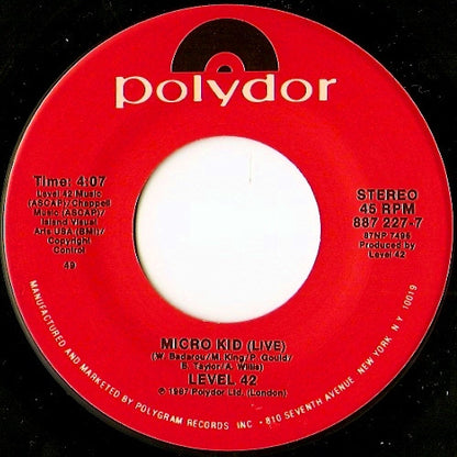 Level 42 : It's Over (7", Single)