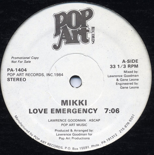 Mikki Farrow : Love Emergency (12", Promo)