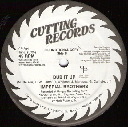Imperial Brothers : Live It Up (12", Promo)