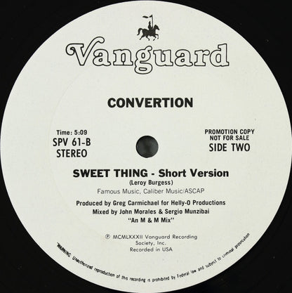 Convertion : Sweet Thing (12", Promo)