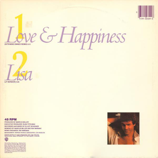 David Sanborn : Love & Happiness (12", Maxi)