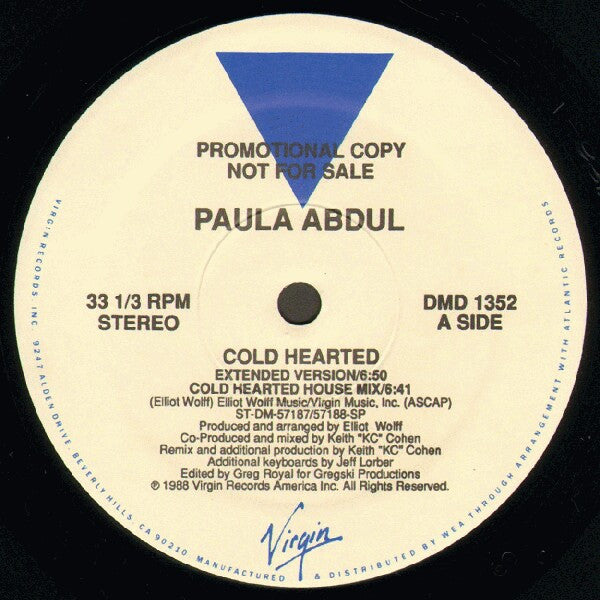 Paula Abdul : Cold Hearted (12", Promo)