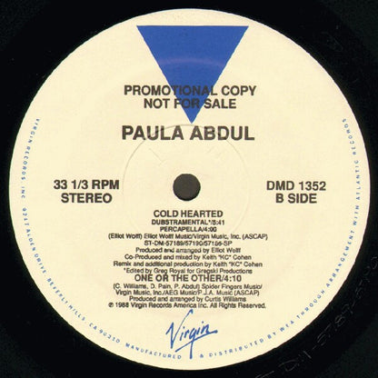 Paula Abdul : Cold Hearted (12", Promo)