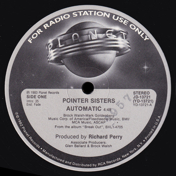 Pointer Sisters : Automatic (12", Promo)