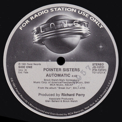 Pointer Sisters : Automatic (12", Promo)