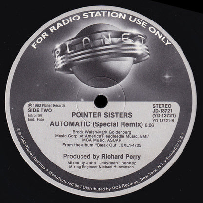 Pointer Sisters : Automatic (12", Promo)