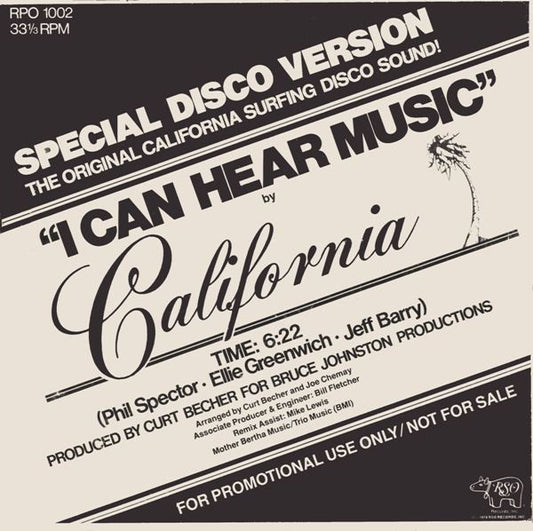 Café Crème / California (3) : Discomania / I Can Hear Music (12", Promo)