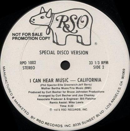 Café Crème / California (3) : Discomania / I Can Hear Music (12", Promo)