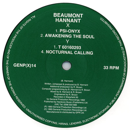 Beaumont Hannant : Tastes And Textures EP (Volume One) (12", EP)