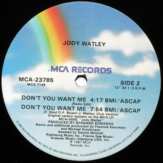 Jody Watley : Don't You Want Me (12")