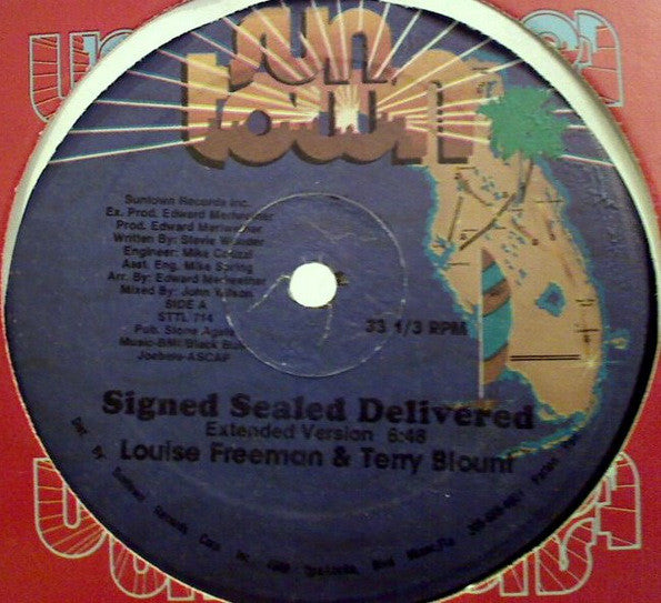 Louise Freeman (3) & Terry Blount : Signed Sealed Delivered (12")