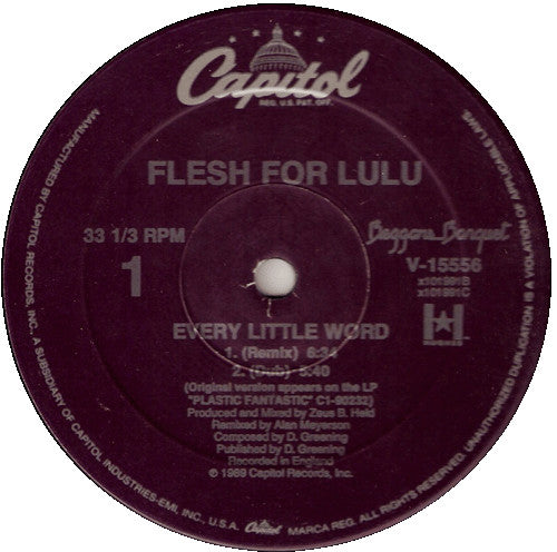 Flesh For Lulu : Every Little Word (12")