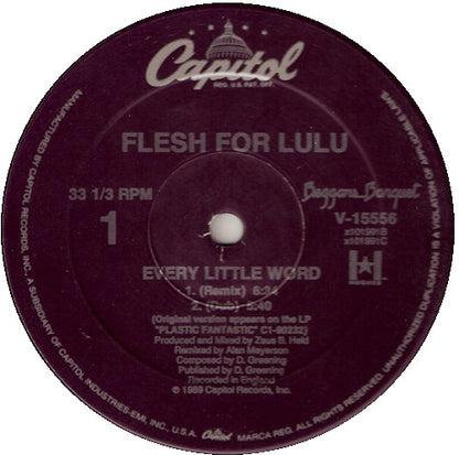 Flesh For Lulu : Every Little Word (12")