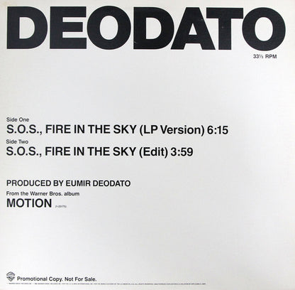 Deodato* : S.O.S., Fire In The Sky (12", Promo)