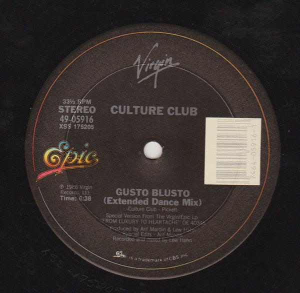 Culture Club : Gusto Blusto (12", Single)