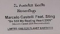 Marcelo Castelli Feat. Sting : Be Still My Beating Heart 2005 (12", S/Sided, Ltd, Unofficial, W/Lbl)