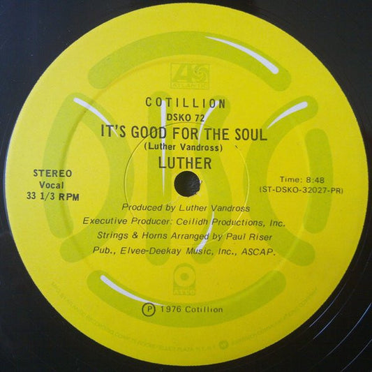 Luther : It's Good For The Soul (12", Promo, Pre)