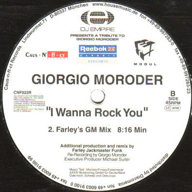 Giorgio Moroder : I Wanna Rock You (12")