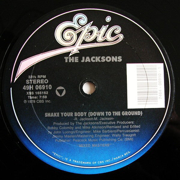 The Jacksons : Shake Your Body (Down To The Ground) / Walk Right Now (12")