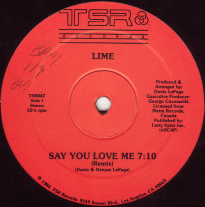 Lime (2) : Say You Love Me (12")