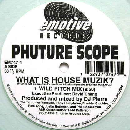 Phuture Scope : What Is House Muzik? / Touch Me Right (12", Ltd, Cle)