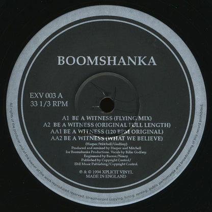 Boomshanka : Be A Witness (12")