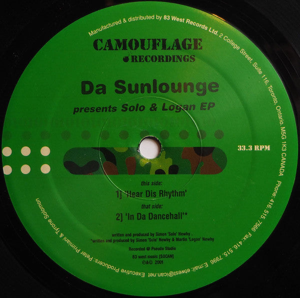 Da Sunlounge : Solo & Logan EP (12", EP)