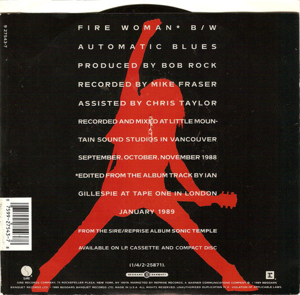 The Cult : Fire Woman (7", Single, Spe)