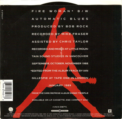 The Cult : Fire Woman (7", Single, Spe)