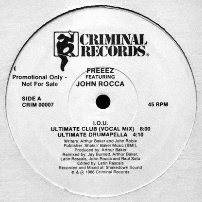 Freeez Featuring John Rocca : I.O.U. (12", Promo)
