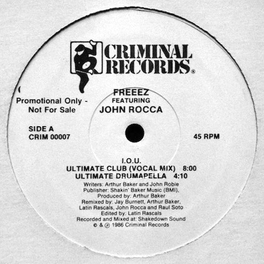 Freeez Featuring John Rocca : I.O.U. (12", Promo)