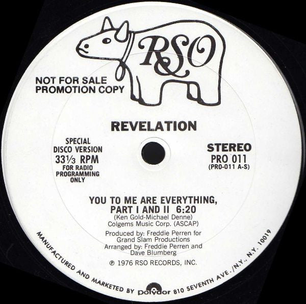 Revelation (2) : You To Me Are Everything, Part I And II (12", S/Sided, Promo)