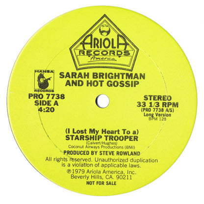 Sarah Brightman and Hot Gossip : (I Lost My Heart To A) Starship Trooper / Do Do Do (12", Promo)